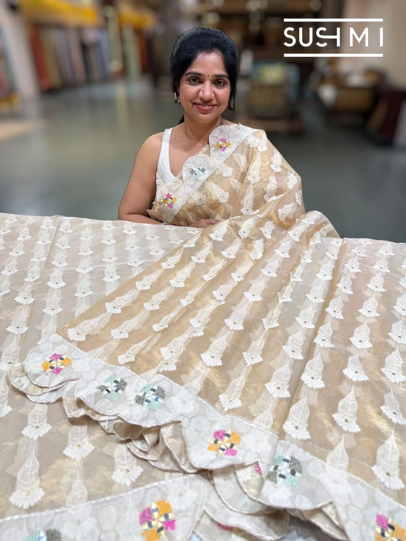 Designer Banarasi Tissue Saree - Image 1