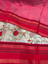 Fusion Tissue Saree with petite point embroidery SM094 - view 1
