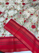 Fusion Tissue Saree with petite point embroidery SM094 - view 6