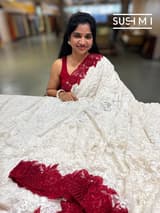 Designer Chantilly Lace Saree SM095 - Image 1