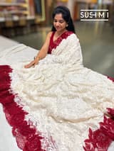 Designer Chantilly Lace Saree SM095 - Image 3