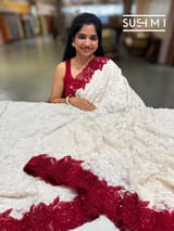 Designer Chantilly Lace Saree SM095 - Image 4