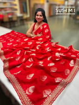 Banarasi Crepe Saree SM096 - Image 1
