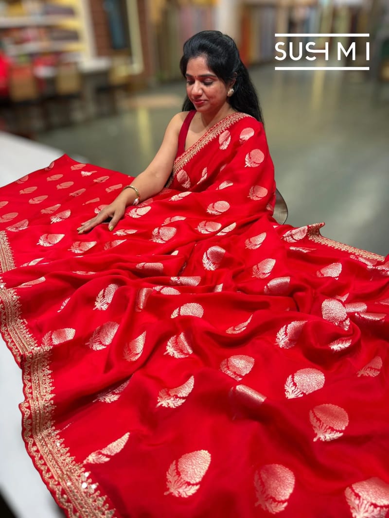Banarasi Crepe Saree SM096 - Image 2