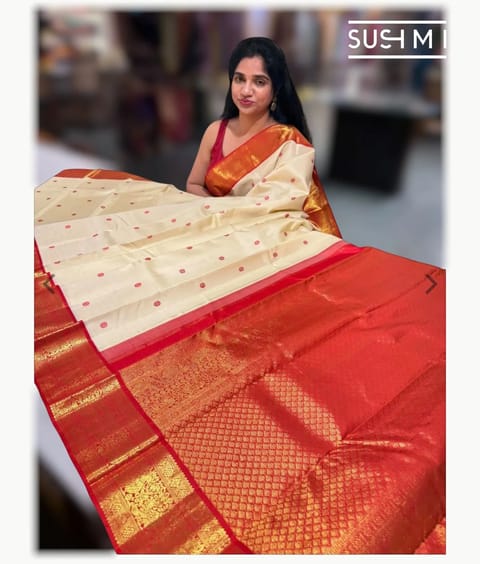 Ivory Vintage Kanjeevaram Saree
