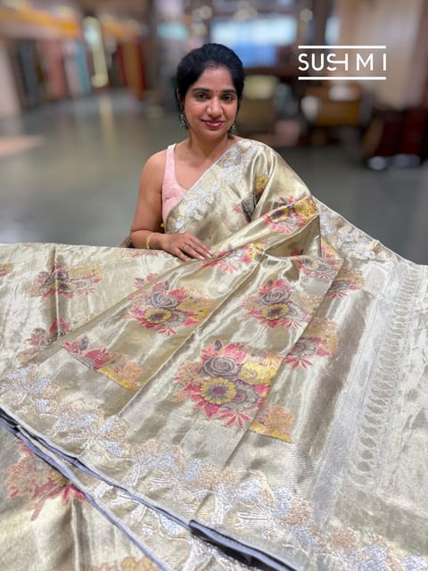 Purple Gold Kanjeevaram Tissue Saree
