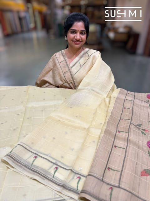 Fusion Organza Saree with Embroidery
