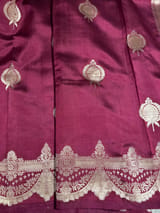 Wine Poona Silk Saree