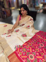 Ivory Kanchi Soft Silk Saree with embroidery SS50129