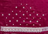 Gorgette saree with small polka dots