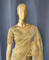 Gold tissue saree in half and half style