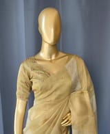 Gold tissue saree in half and half style