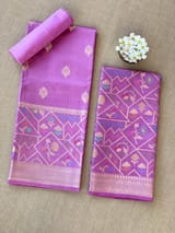 Lilac Pink Banarasi Chiniya Silk Suit set SS62J01