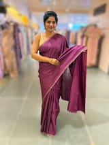 Wine tussar with fusion blouse SS50480