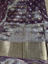 Purple Banarasi Silver Tissue Saree SS50538