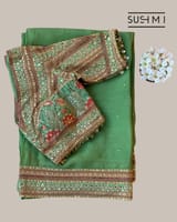 Mint Designer Organza saree SS50246