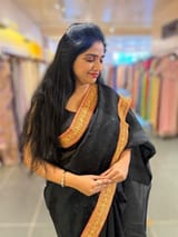 Black Organza with sabyasachi borders SS50275