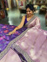 Lilac & Purple Combo Banarasi Tissue Brocade saree SS50217