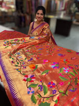 Pure Handloom Allover Tissue Pythani Saree