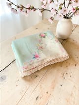Ombre Dyed Floral Printed Pure Linen Saree