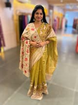 Lime Green Designer Tissue Saree SS50202