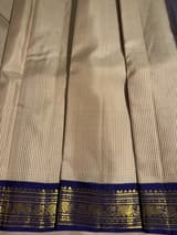 Ivory checks kanjeevaram saree SS50147