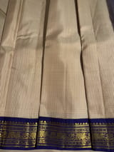 Ivory checks kanjeevaram saree SS50147