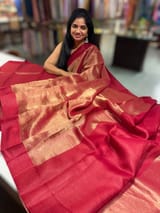 Maroon Banarasi Tissue with Designer blouse SS50383