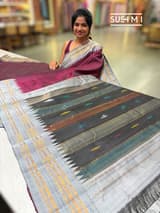 Winish brown vintage Gadwal Silk Saree : S62F214