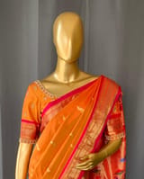 Mustard Pure handloom yeola pythani Saree