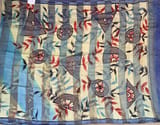 Mul silk tissue stripes handloom saree with handpainting
