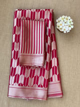 Ruby Pink Banarasi chinia brocade saree SS5093