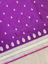 Brinjal Pure Handloom Banarasi Silk Saree
