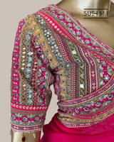 Bright Pink Designer Organza saree SS50247