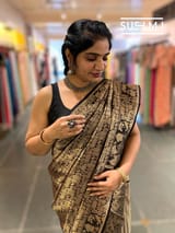 Black Banarasi Brocade Katan silk Saree : S62124