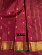 Maroon Kanjeevaram Saree with vaira oosi stripes SS50154