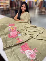 Designer Chinnon & Satin Fusion Saree