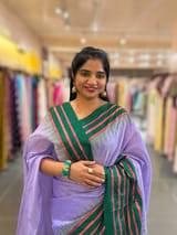 Ponduru Khadi Saree with Kanchi Style borders in 80’s Count