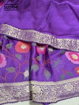 Purple Banaras Mashru Silk with embroidery SS5003