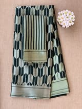 Forest Green Banarasi chinia brocade saree  SS5092