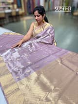 Mauve Kanjeevaram Tissue Saree
