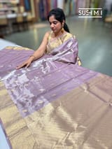 Mauve Kanjeevaram Tissue Saree