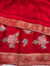 Chilli Red Mashru Banaras with embroidery SS5015
