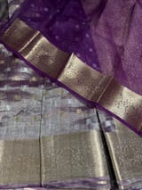 Purple Banarasi Silver Tissue Saree SS50538