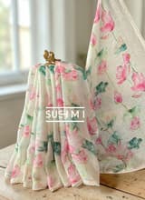 Pure lenin saree with statement Pichwai Print