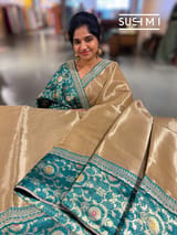 Antique Gold tissue saree with banarasi and sabhyasachi borders : S62123