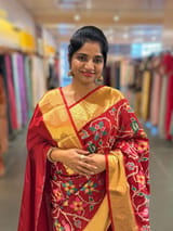 Maroon Red Kanjeevaram soft silk with embroidery