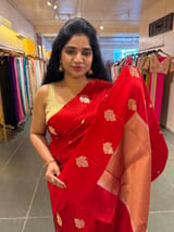 Red Poona Silk Saree