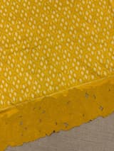 Mustard Cambodian–inspired Ikkat Silk Saree with cutwork Rose Border SS50345
