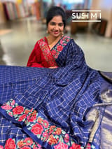 Mysore Silk Saree with petitepoint embroidery S62109
